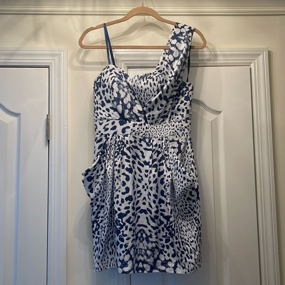 BCBGeneration One Shoulder Cheetah Dress